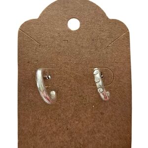 Asymmetrical Mismatched Silver Tone Open‎ Hoop Earrings